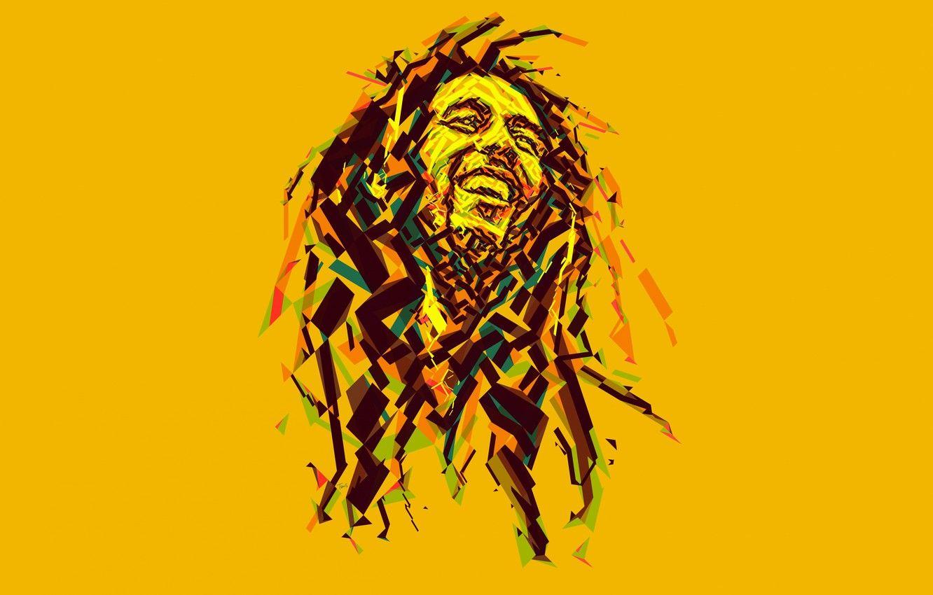 1332x850 Wallpaper music, Bob Marley, Bob Marley, reggae, low poly image for desktop, section мужчины