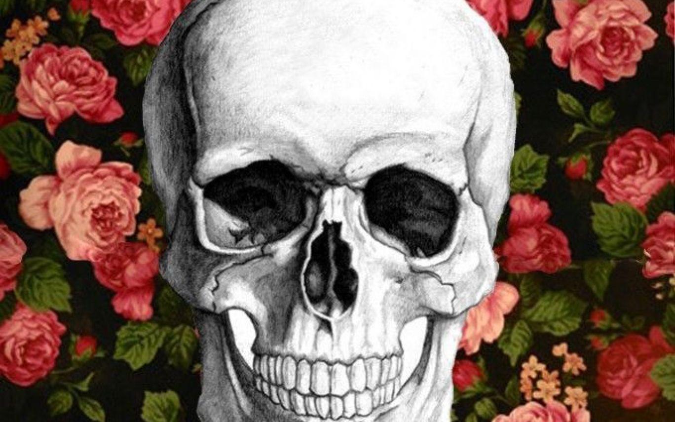 1368x855 Skull Flowers Wallpaper Pinterest Art Illustrations Skull With Roses HD Wallpaper