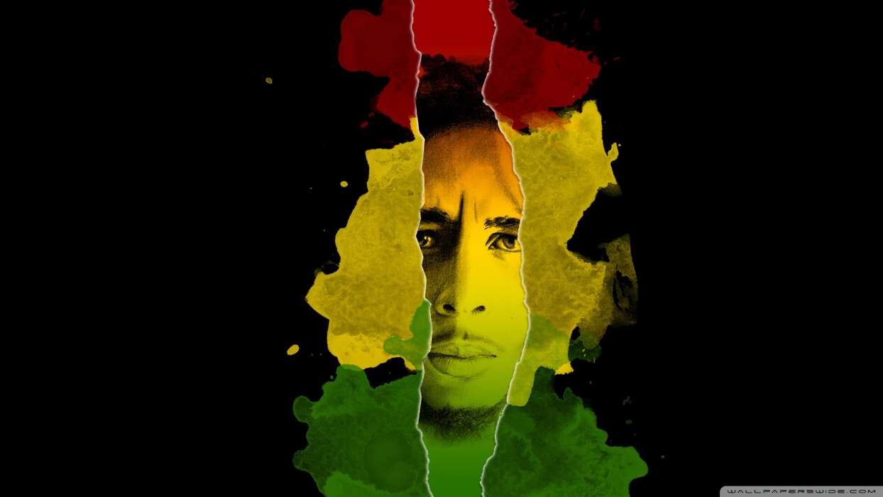 1244x700 Download mobile wallpaper: Music, People, Background, Artists, Flags, Men, Bob Marley, free. 18537