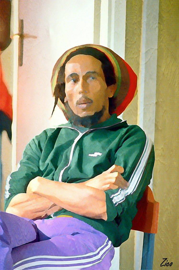 748x1126 digital Art, Painting, Bob Marley, Men, Celebrity Wallpaper HD / Desktop and Mobile Background