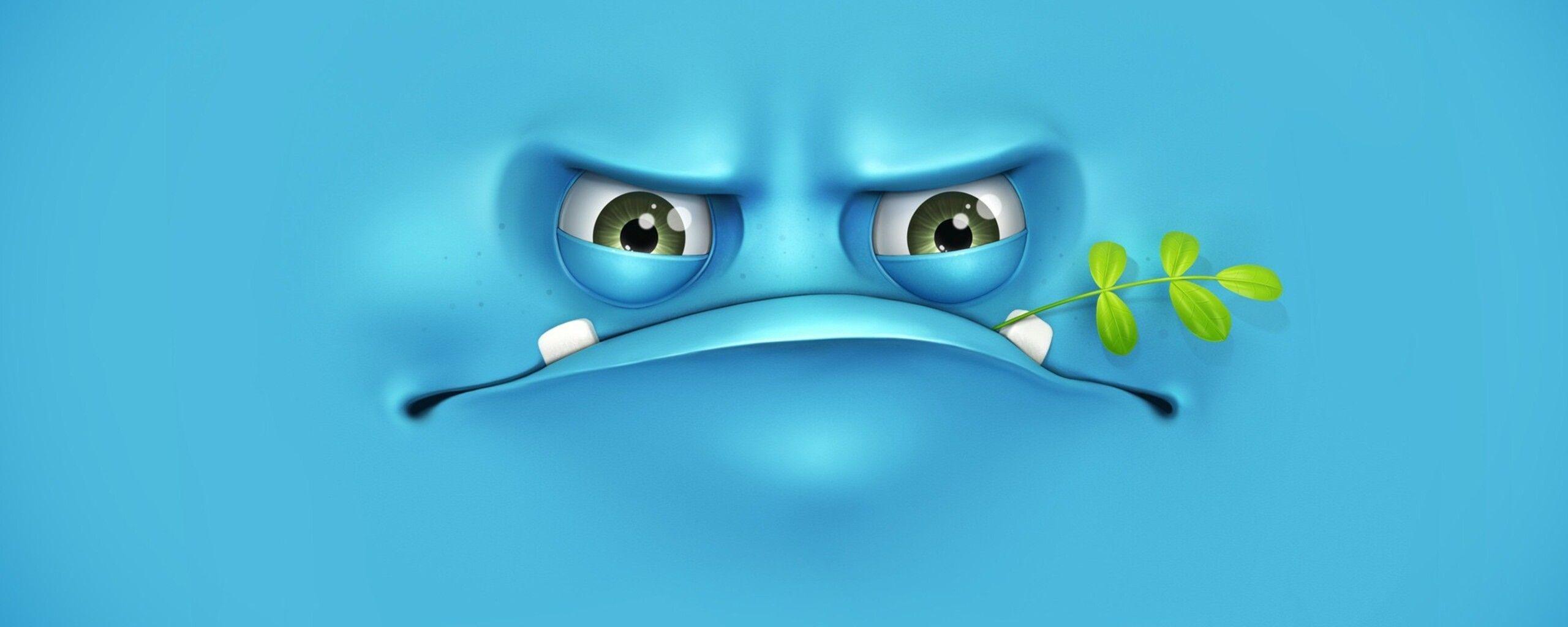 2560x1024 Funny blue monster