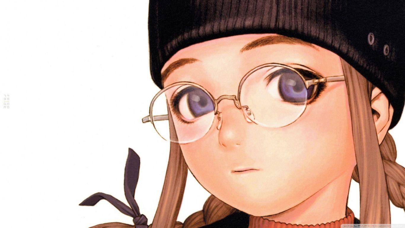 1366x768 Anime Girl With Glasses Ultra HD Desktop Background Wallpaper for 4K UHD TV