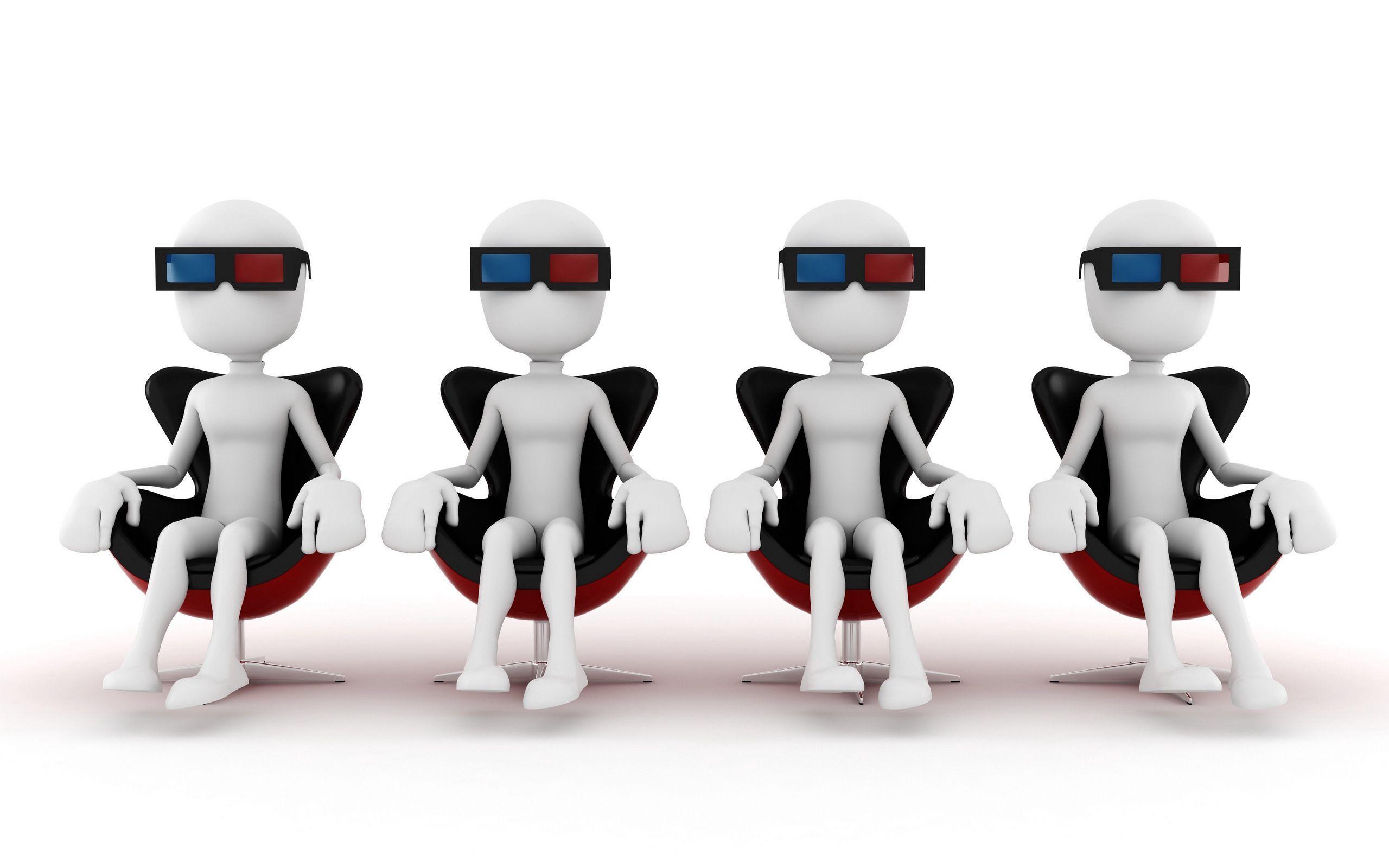 2560x1600 Download wallpaper 2560x1600 men, 3D graphics, glasses, white background widescreen 16:10 HD background