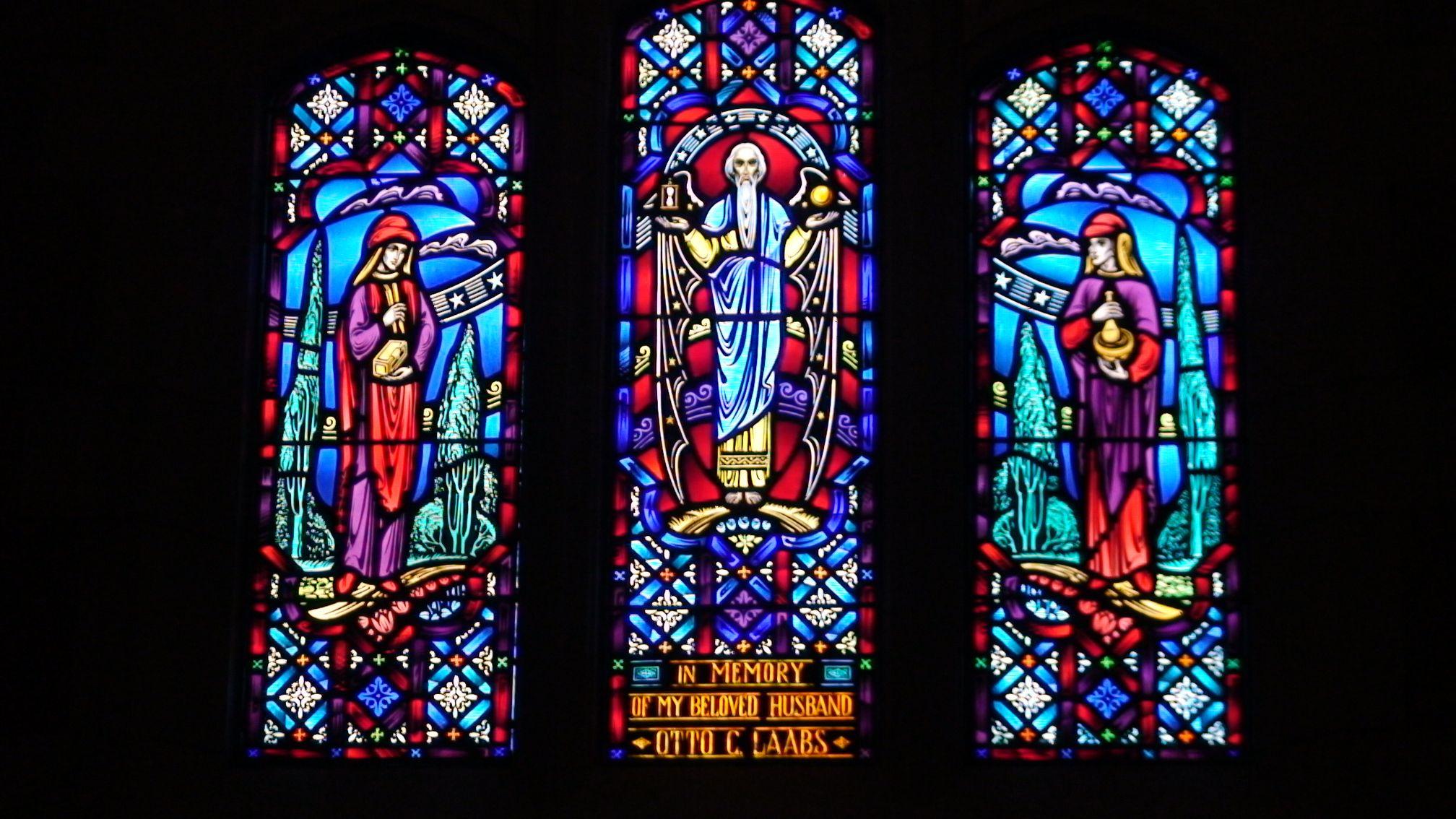 2016x1134 Stained glass art window religion bokeh w wallpaperx1134