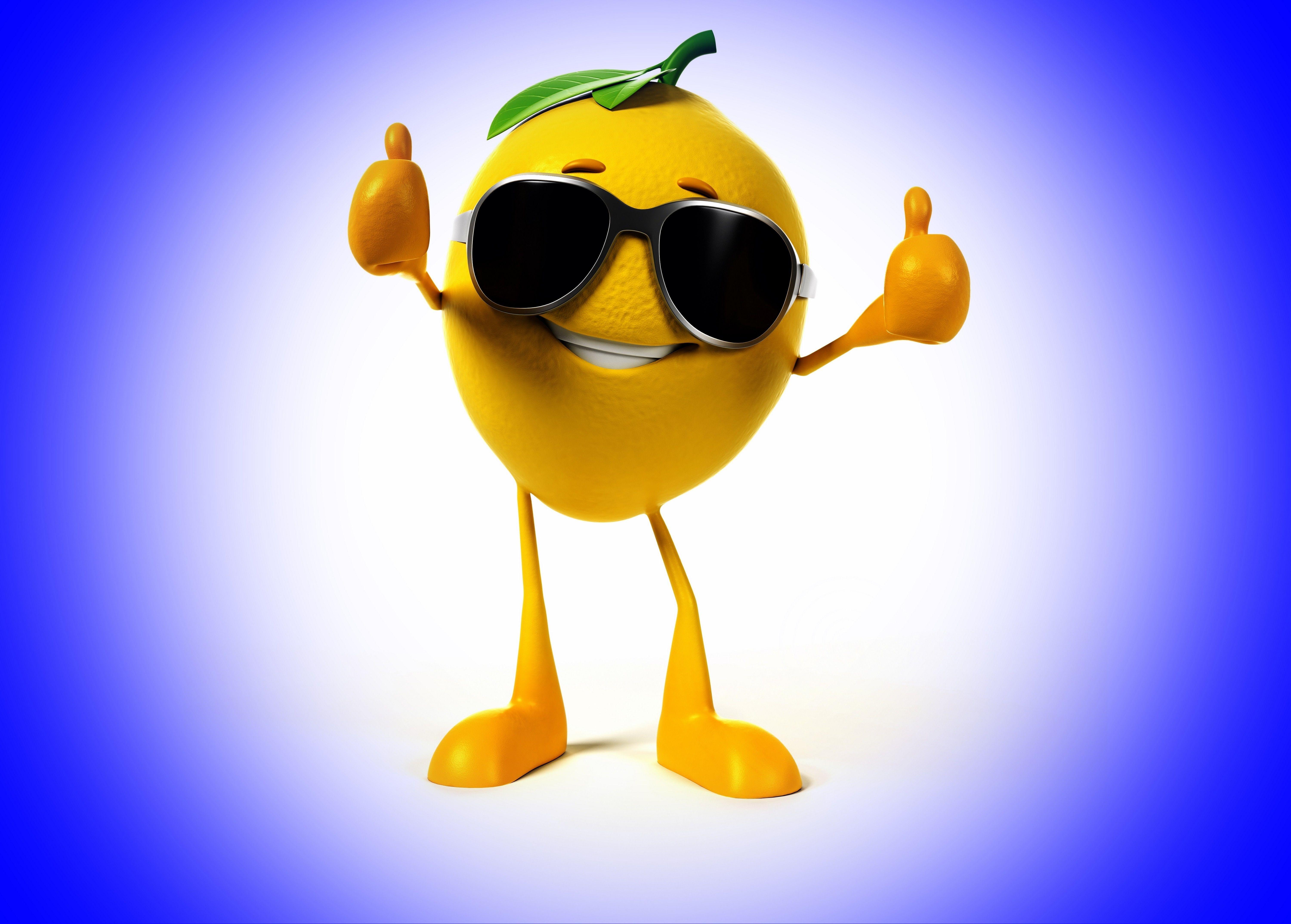 6000x4298 WallpaperD wallpaper. photo. picture. blue background, lemon, smile, glasses, class