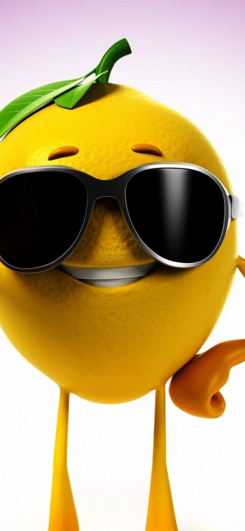 828x1792 A lemon with glasses