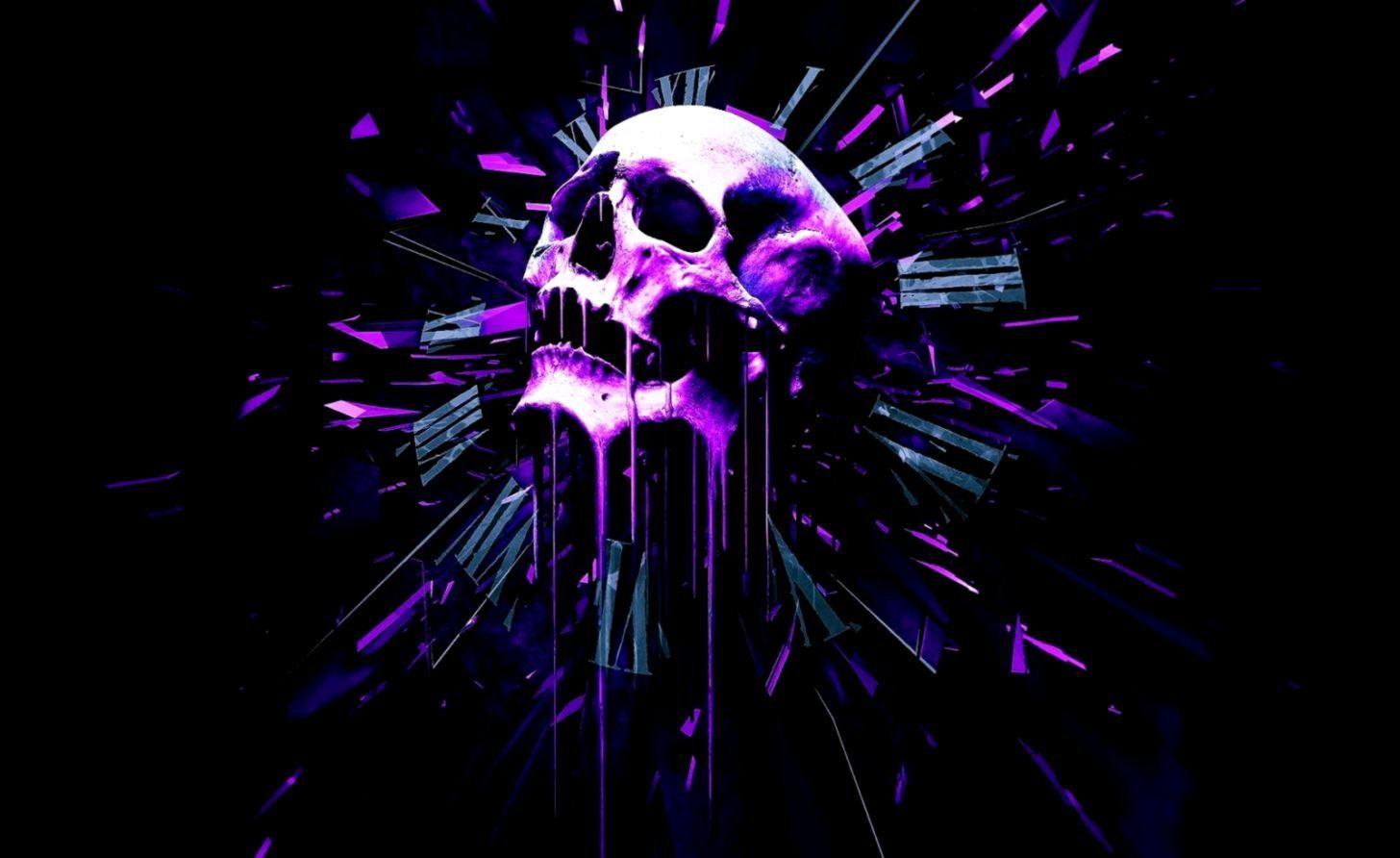 1456x892 Wallpaper Guitar Purple Skull