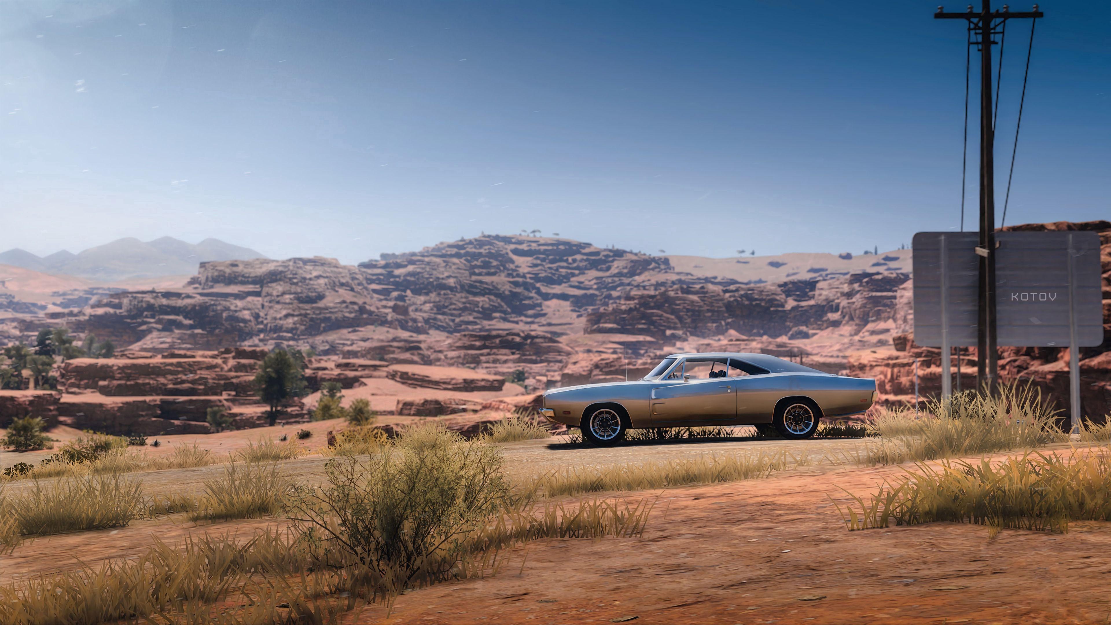 3840x2160 Download wallpaper 3840x2160 dodge charger rt dodge, car, old, gray, desert HD background