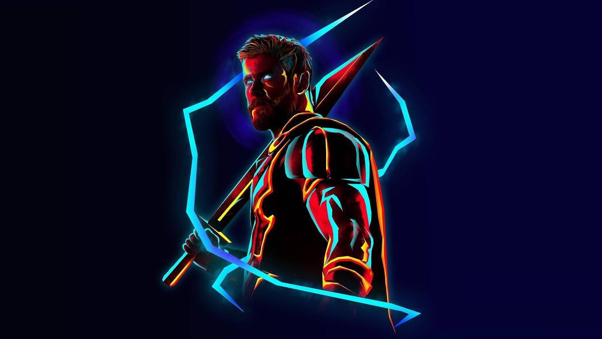1920x1080 Neon Avengers 1920x1080 Desktop Wallpaper (based on artwork on Instagram). Avengers wallpaper, Marvel wallpaper, Superhero wallpaper