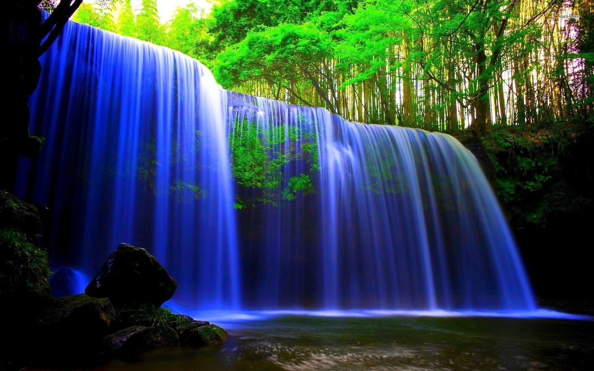 Blue Waterfall Background