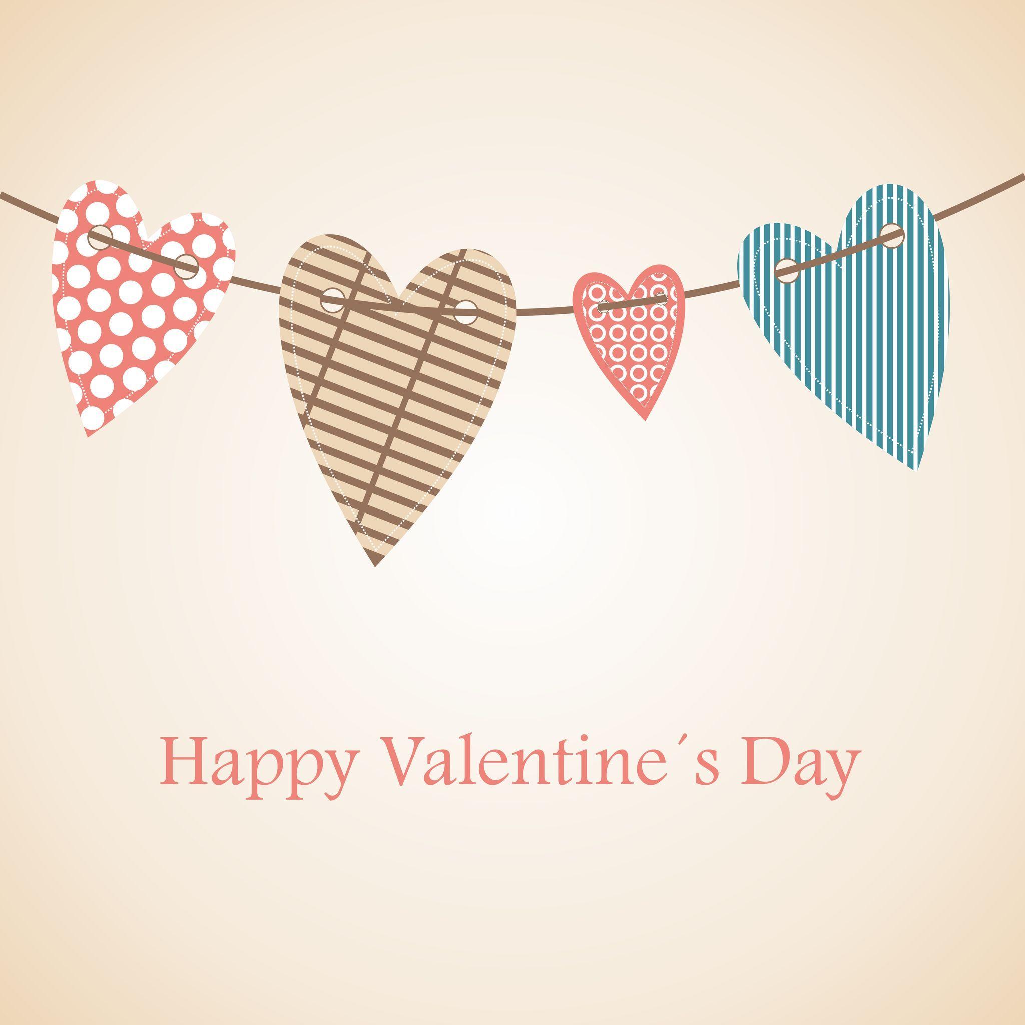 2048x2048 Simple Valentine Heart Hanging iPad Air Wallpaper Free Download