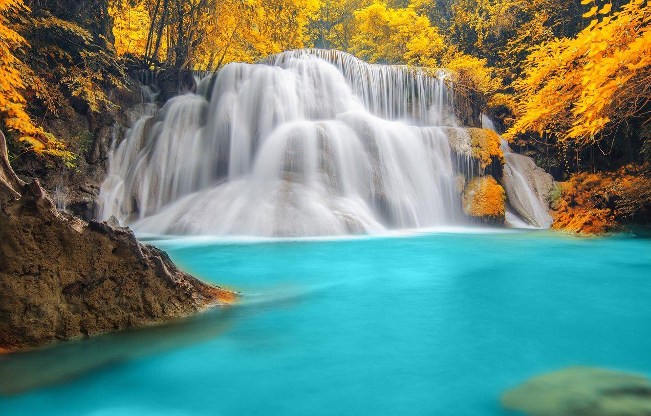 blue waterfall background