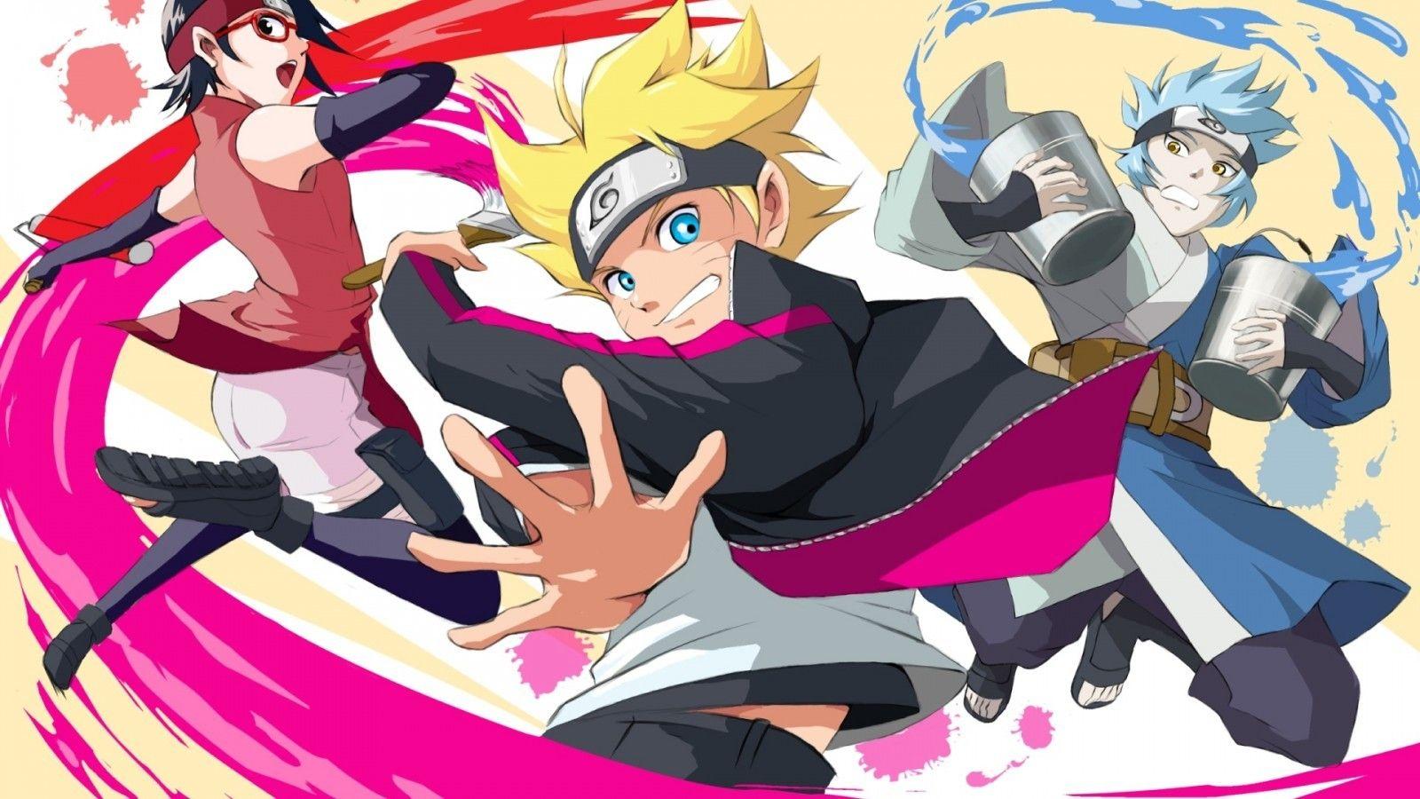 1600x900 Download 1600x900 Uzumaki Boruto, Uchiha Sarada, Mitsuki, Naruto Wallpaper