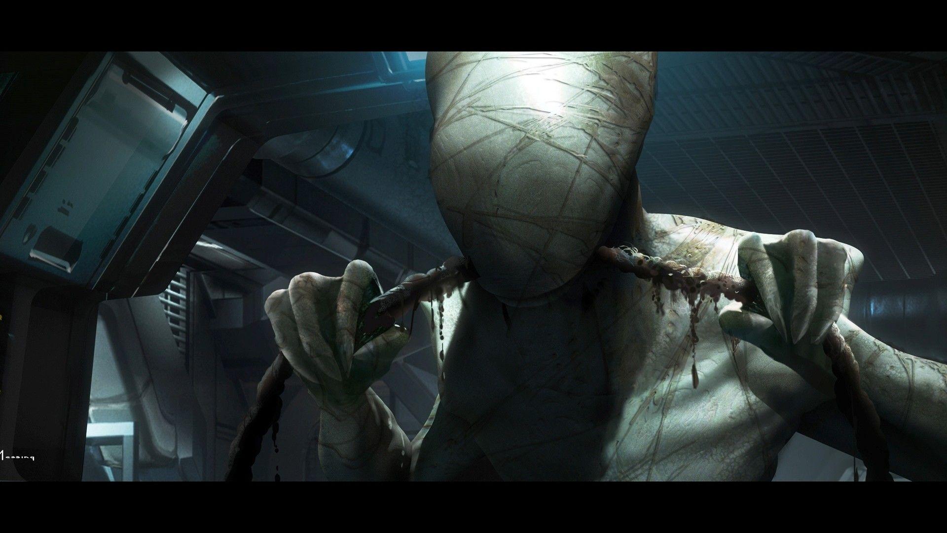 1920x1080 Alien Drawing Monster Creepy Horror Sci Fi Dark Wallpaperx1080