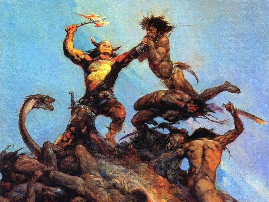 1024x768 My Free Wallpaper Wallpaper : Conan (by Frank Frazetta)