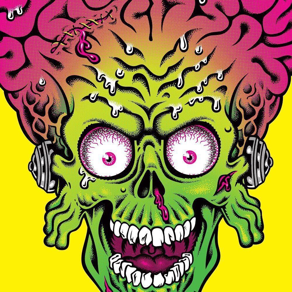 1000x1000 Likes, 35 Comments Cruz Skateboards on Instagram: “Blind Bag Variant Mars Att. Creature design, Mars attacks, Skateboard art