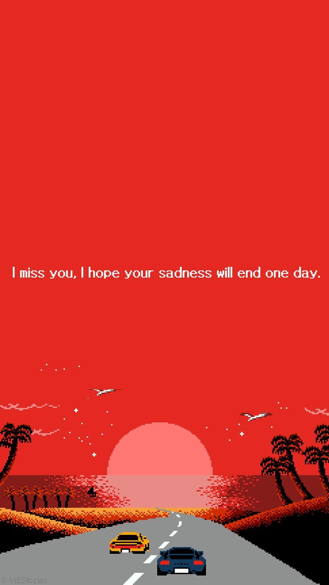 1080x1920 Retro Lofi Red Wallpaper