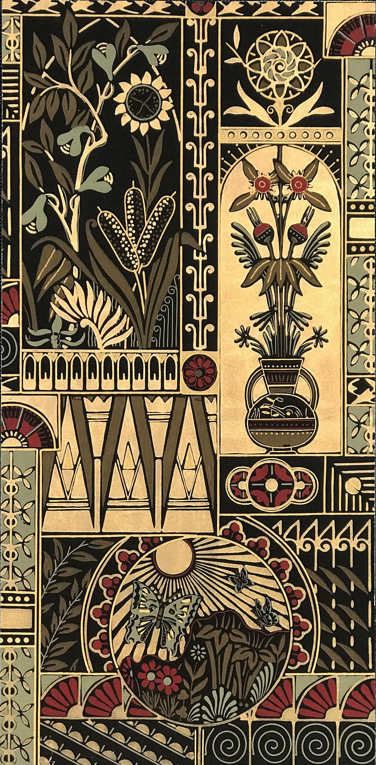 1310x2661 Original Aesthetic Movement Wallpaper Fragment Antique Wallpaper Wall Art & Company