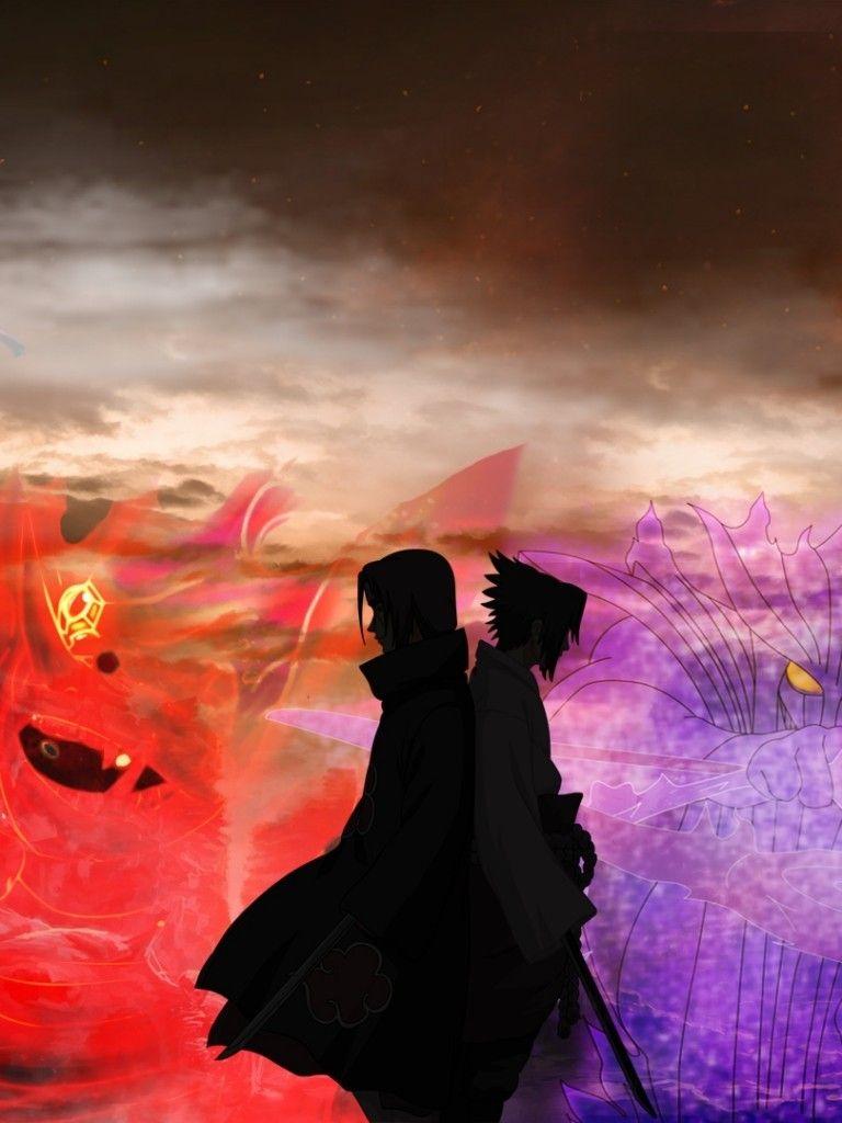 768x1024 Download 768x1024 Uchiha Itachi, Uchiha Sasuke, Naruto, Sharingan Wallpaper for Apple iPad Apple iPad Mini