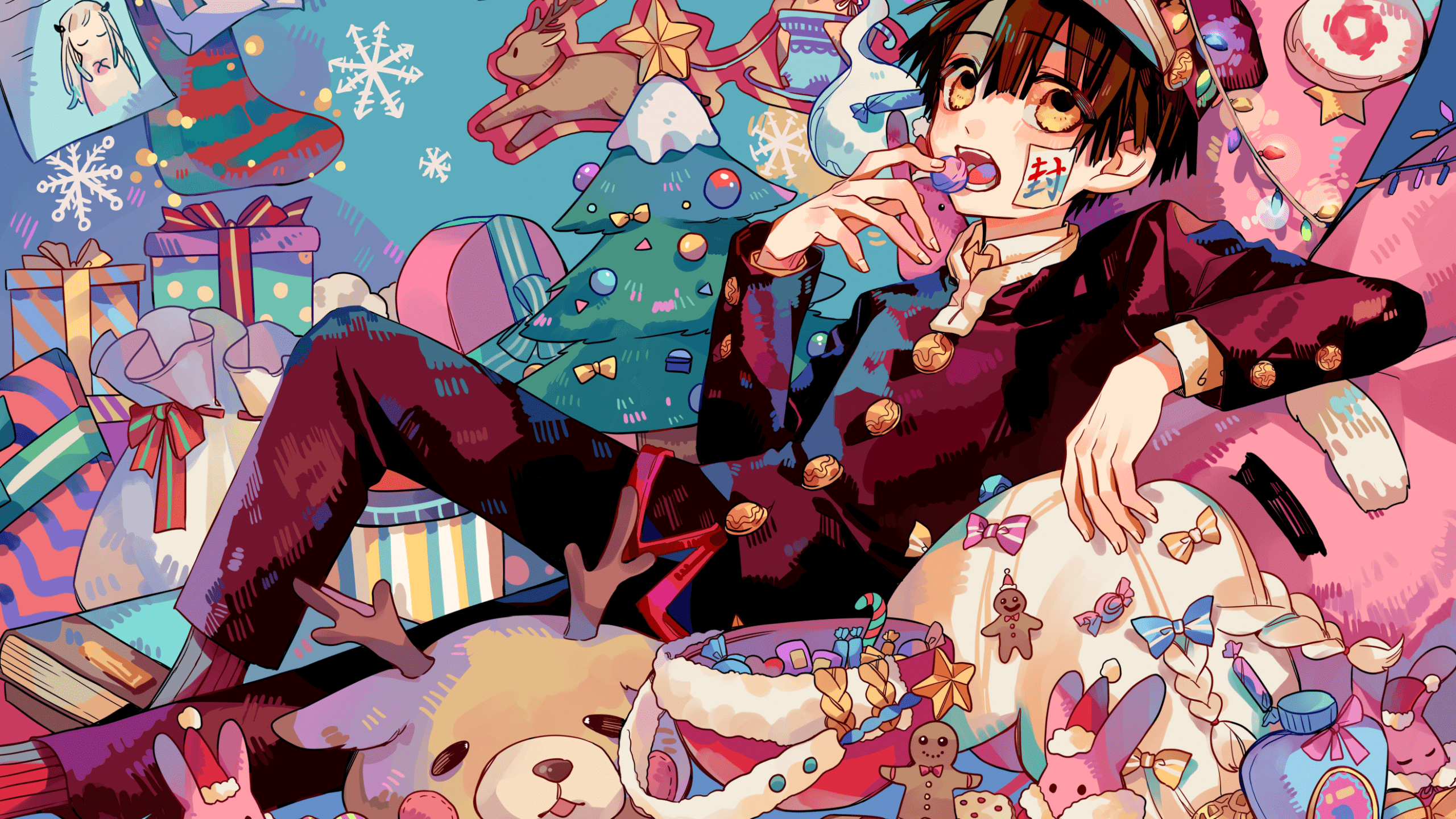 2560x1440 Download 2560x1440 Mokke, Jibaku Shounen Hanako Kun, Yugi Tsukasa Wallpaper For IMac 27 Inch