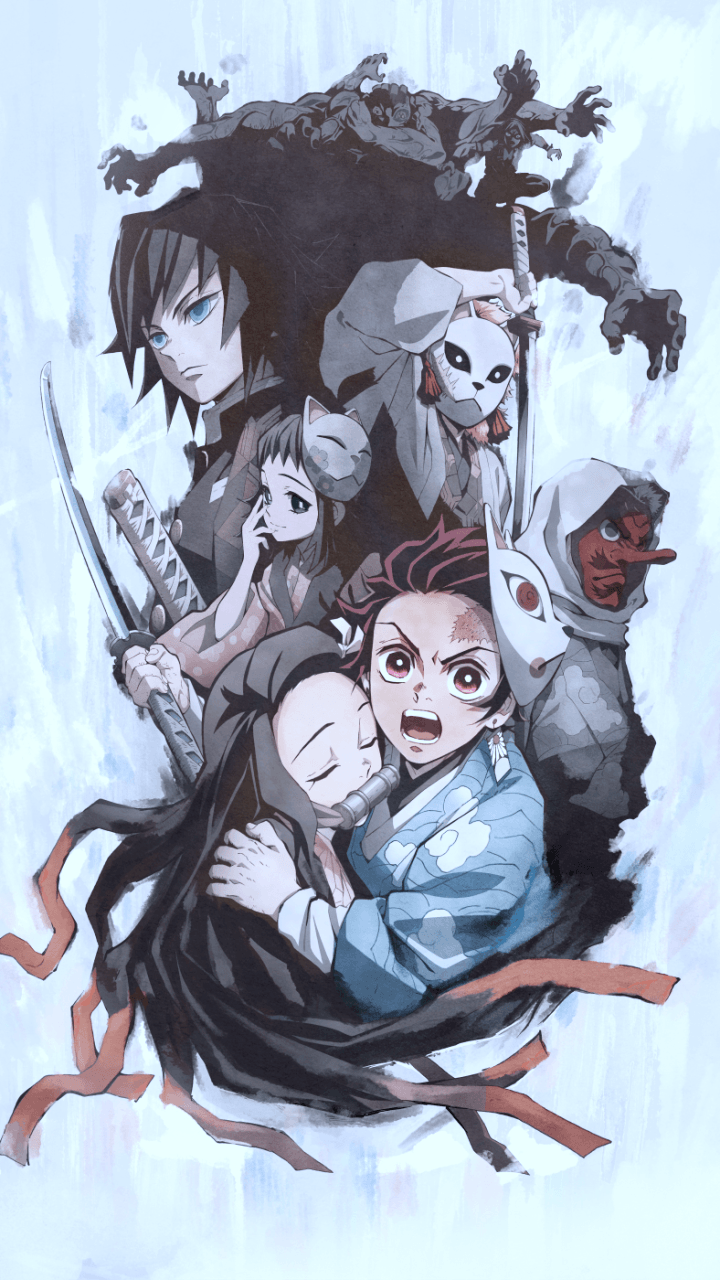 720x1280 Anime Demon Slayer: Kimetsu no Yaiba Nezuko Kamado Tanjirou Kamado (720x1280) Mobile Wallpaper. Anime demon, Cute anime wallpaper, Anime