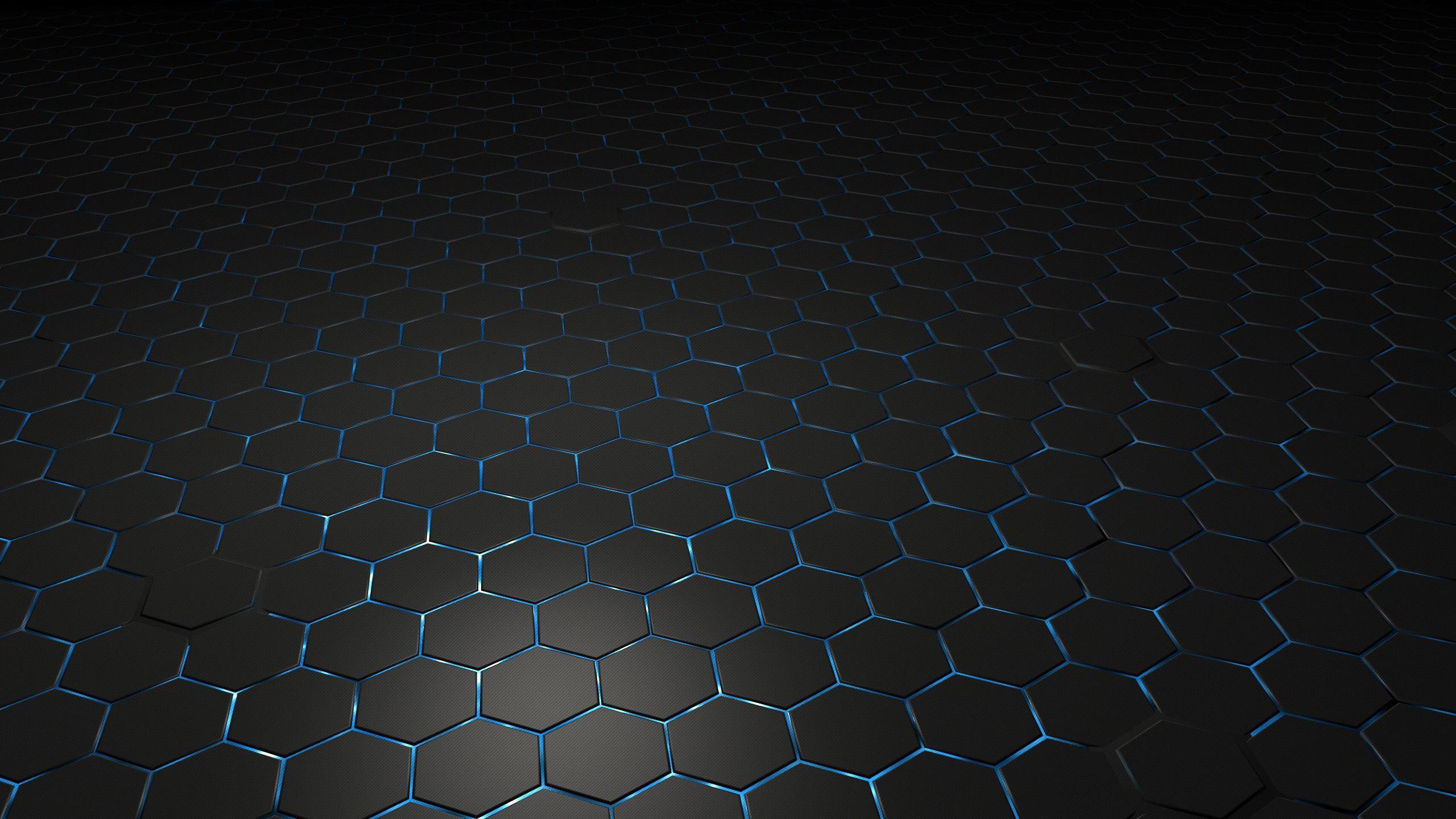 2560x1440 Black Hexagon Background Wallpaper 52204