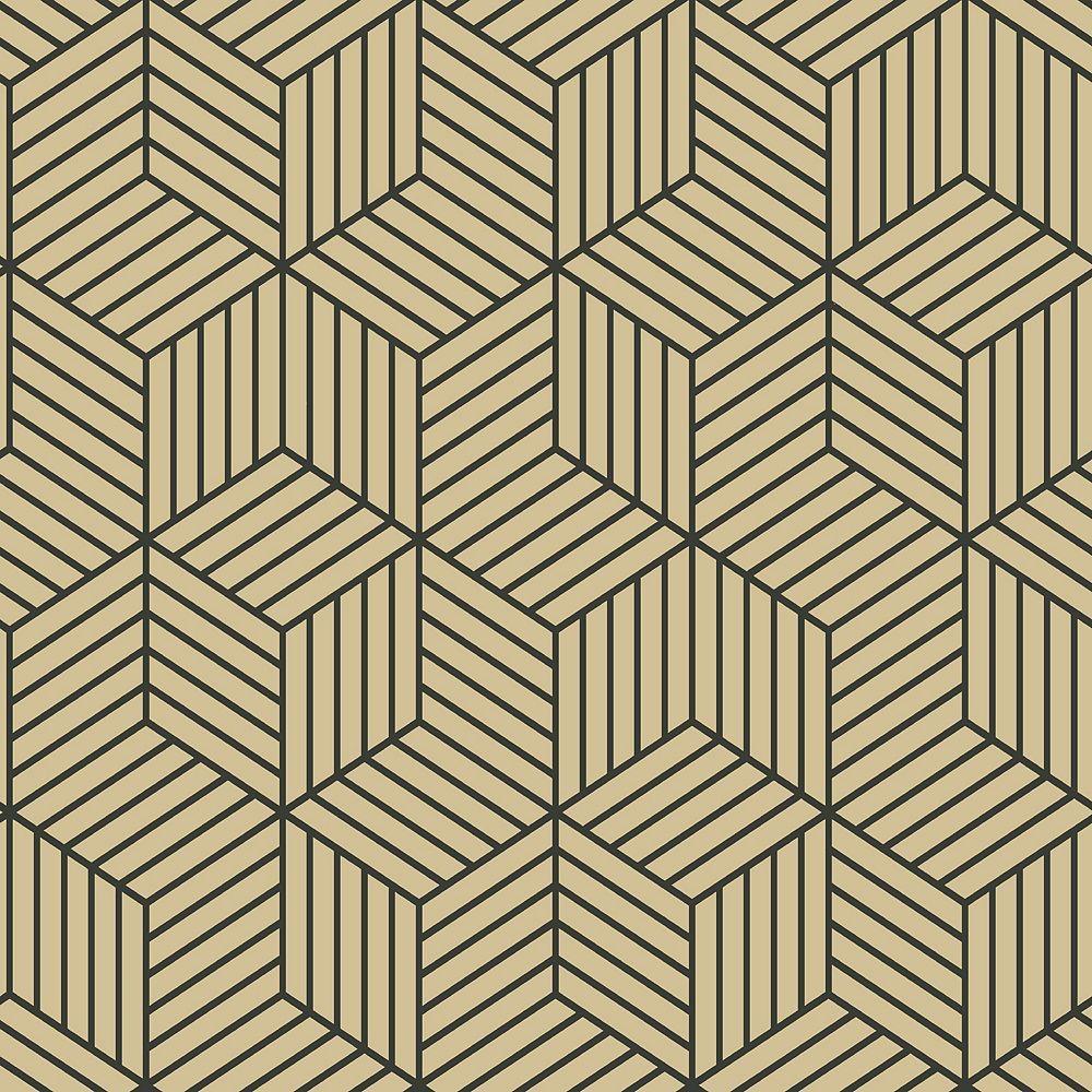 1000x1000 RoomMates Stripped Hexagon Gold Black Peel & Stick Wallpaper. The Home Depot Canada
