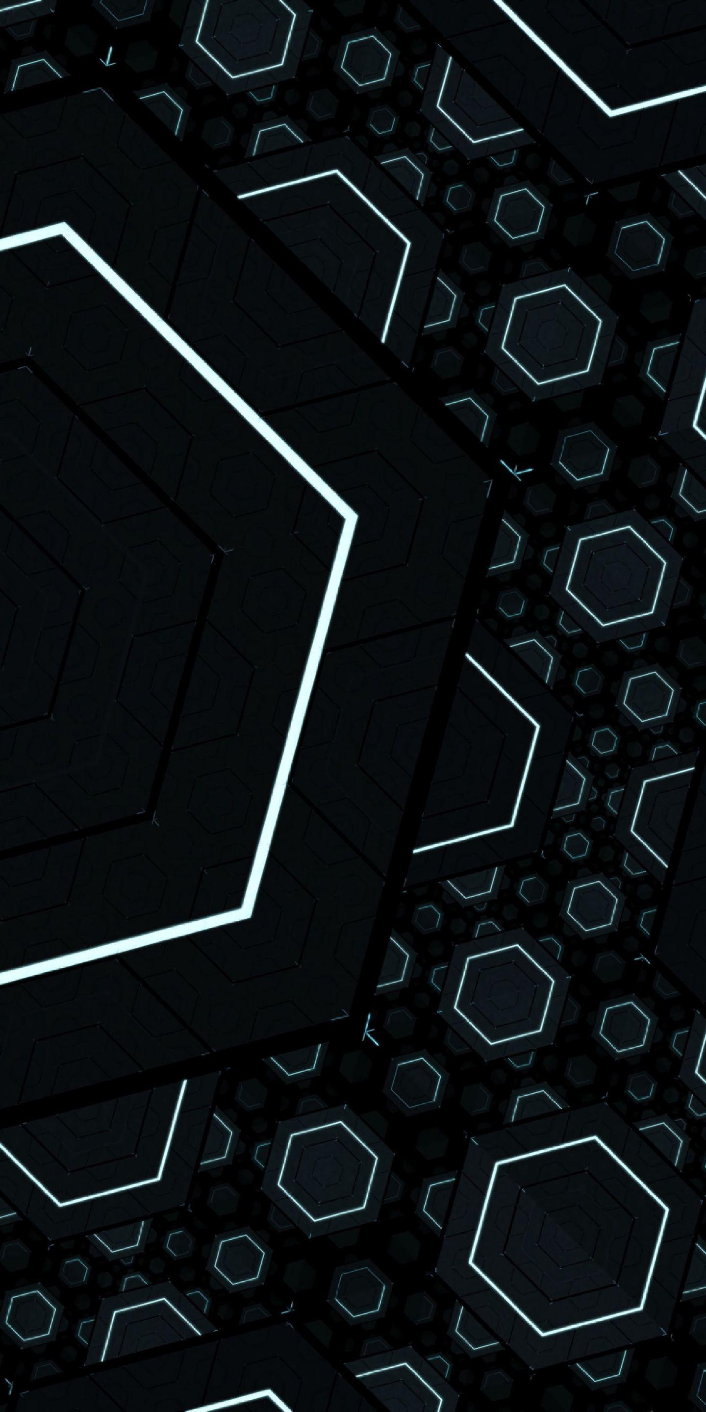 1440x2880 Download Fractal, black hexagons, pattern wallpaper, 1440x LG V LG G6