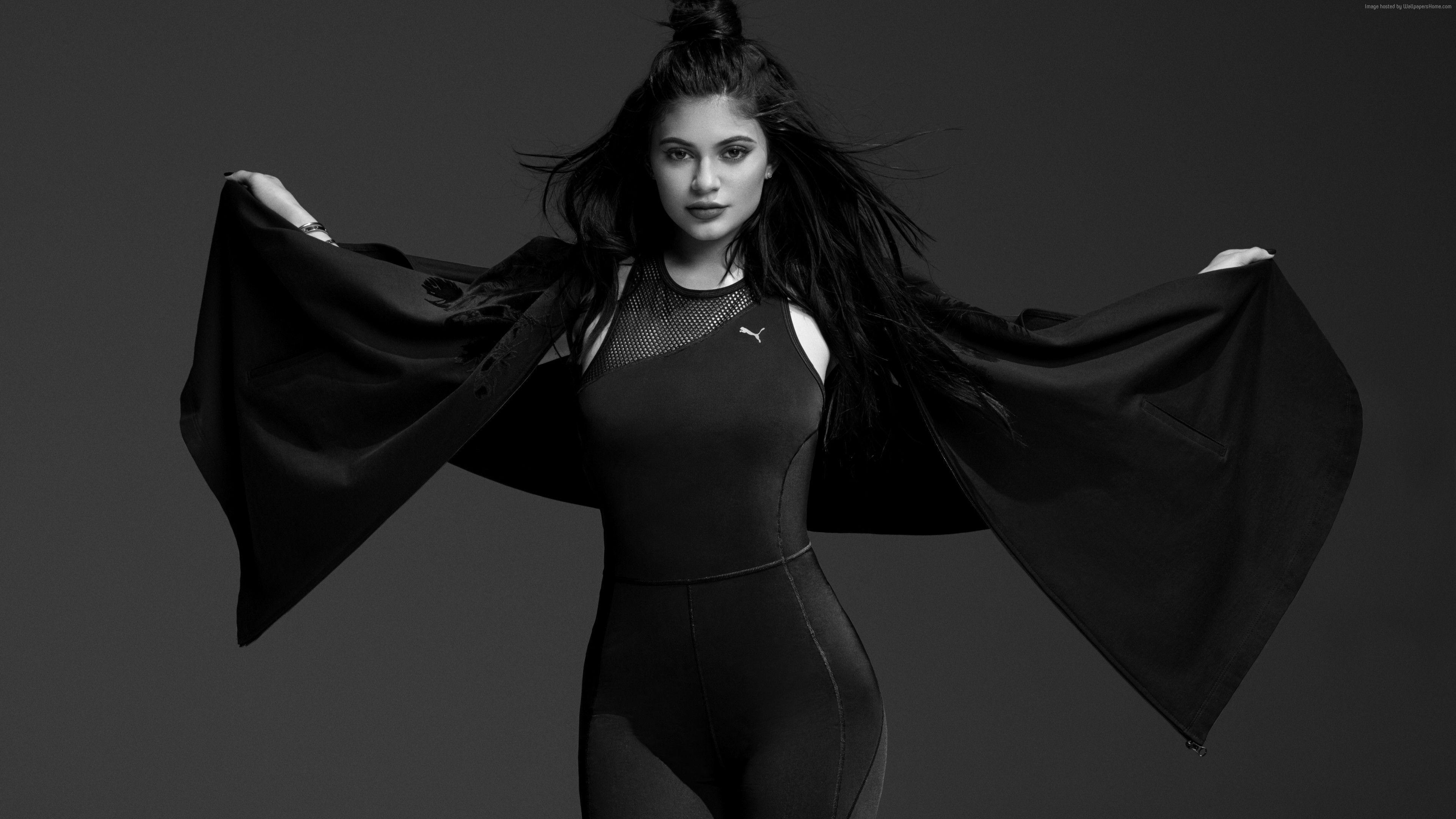 3840x2160 Wallpaper Kylie Jenner, Puma, black, 6K, Celebrities Wallpaper Download Resolution 4K Wallpaper