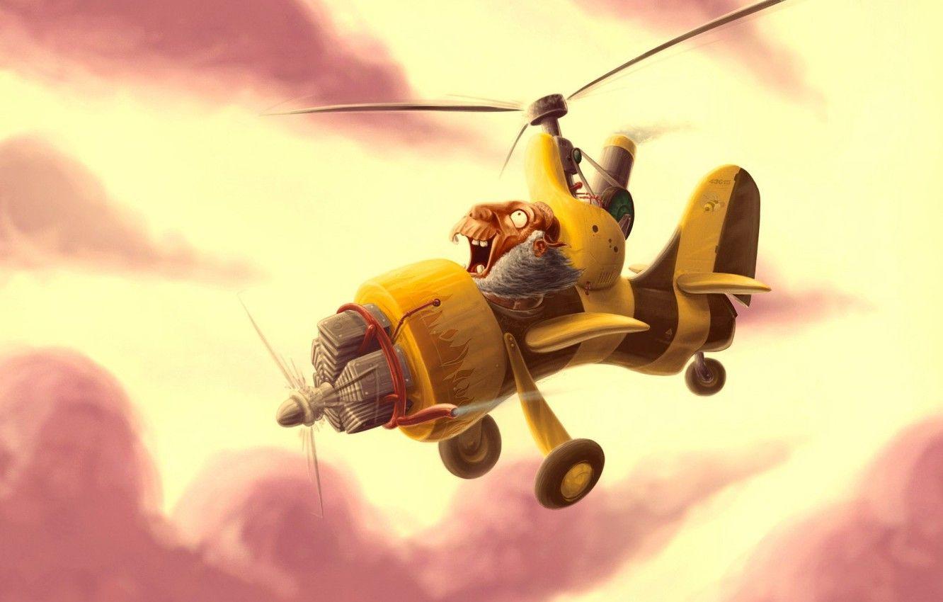 1332x850 Wallpaper Figure, helicopter, grandfather image for desktop, section ситуации