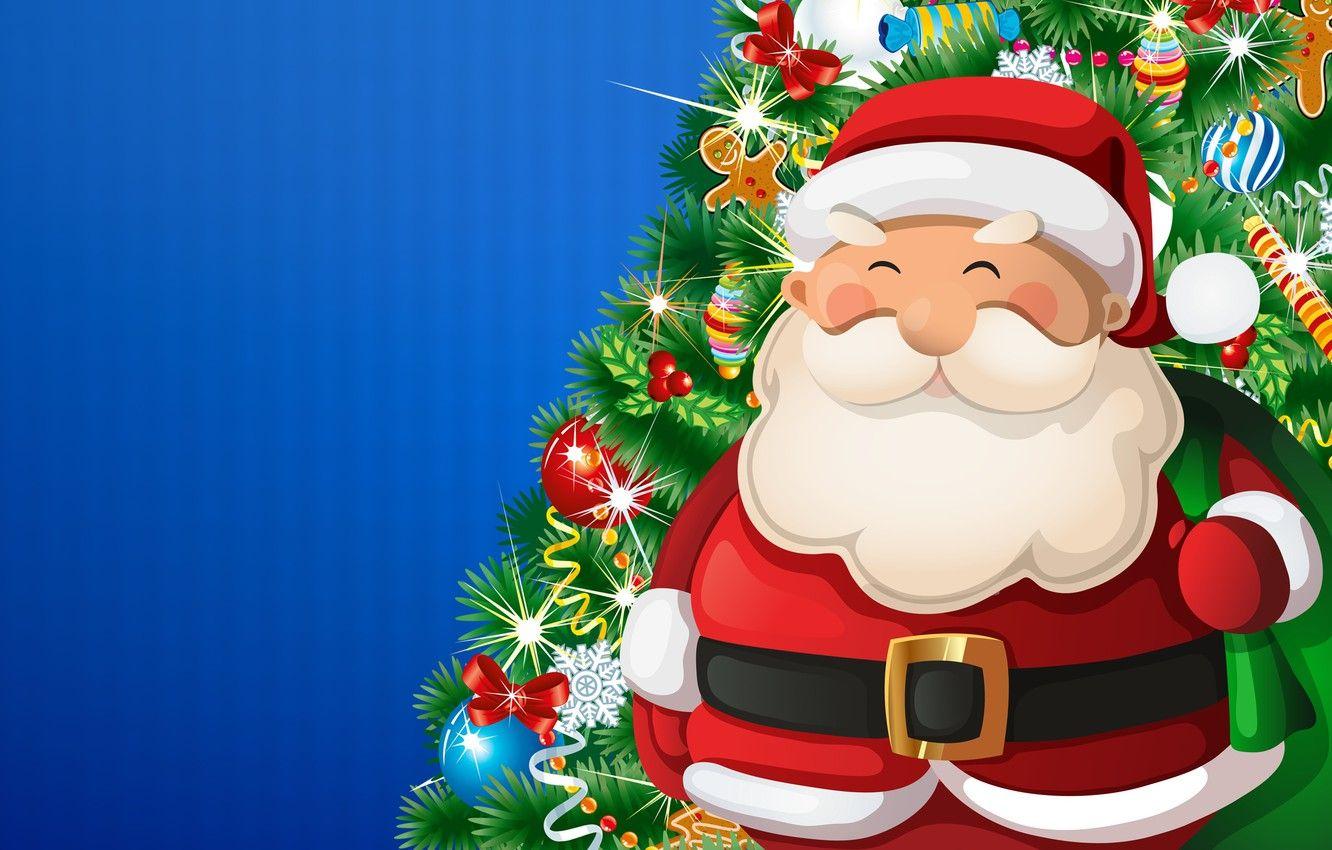 1332x850 Wallpaper Christmas, Costume, New year, Santa, Tree, Holiday, Santa Claus, Tree, Toys, Klaus, Santa Claus, Grandpa, Grandfather, Santa Claus image for desktop, section новый год