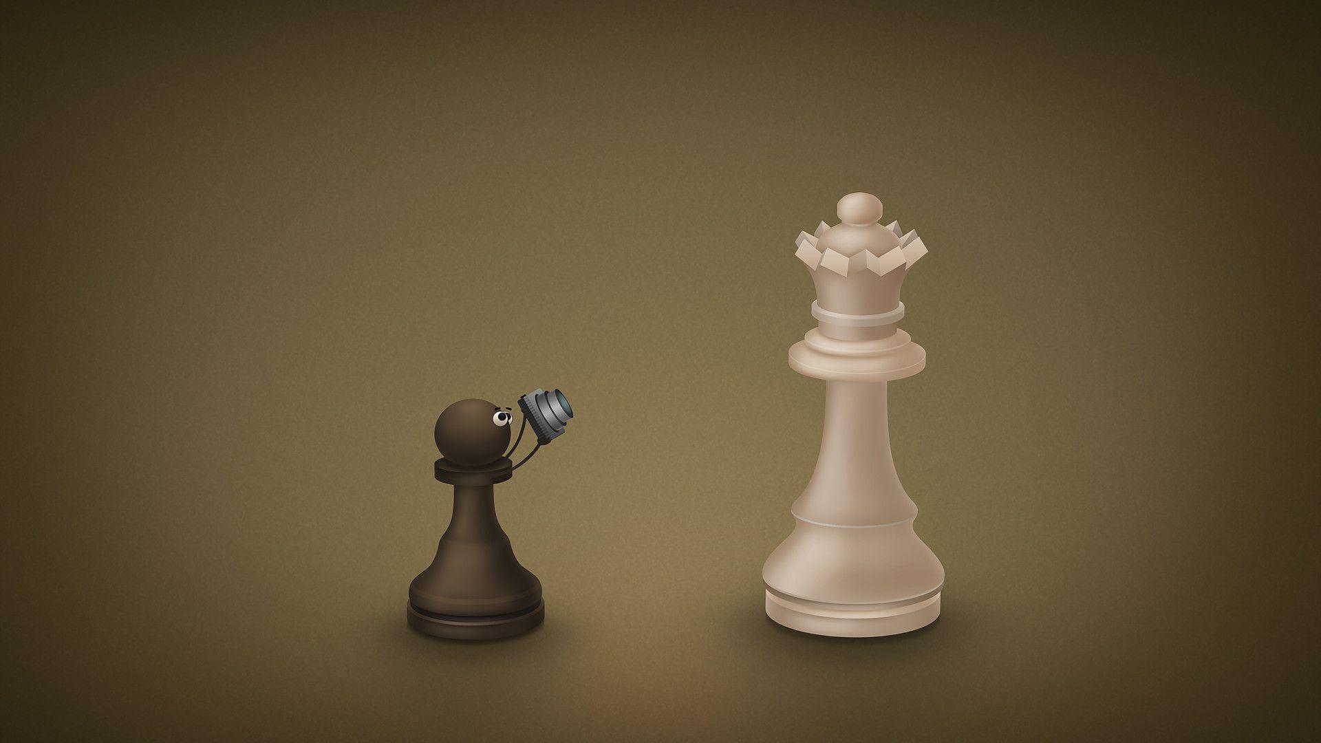 Wallpaper chess, queen, shadow, pawn for mobile and desktop