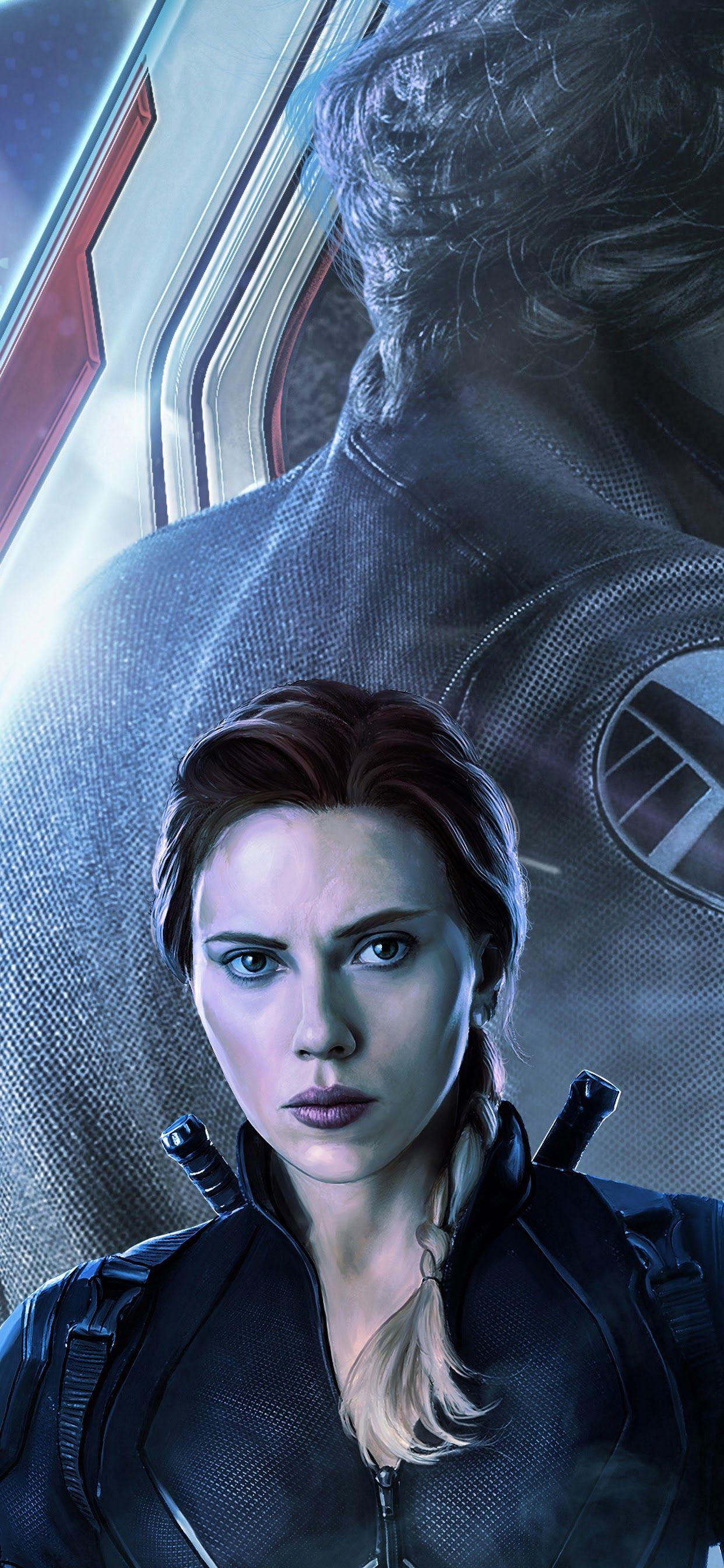 1242x2688 Avengers: Endgame Black Widow Natasha Romanoff 4K Wallpaper