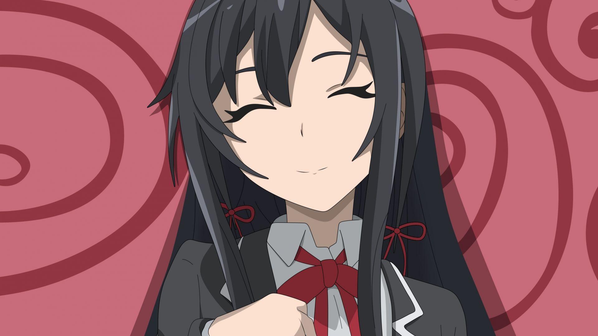 1920x1080 Desktop wallpaper close eye, anime girl, beautiful, yukino yukinoshita, HD image, picture, background, abad0a