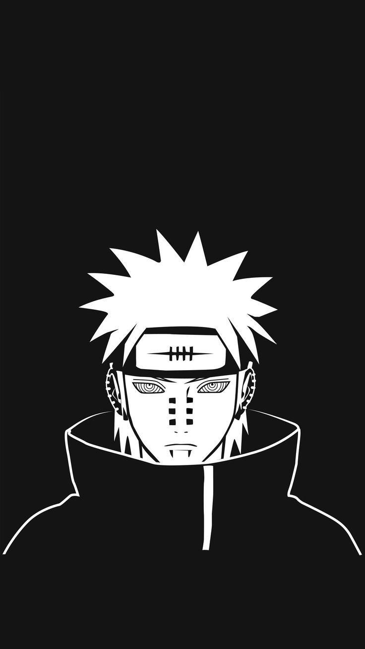 736x1308 Pain Naruto Black And White