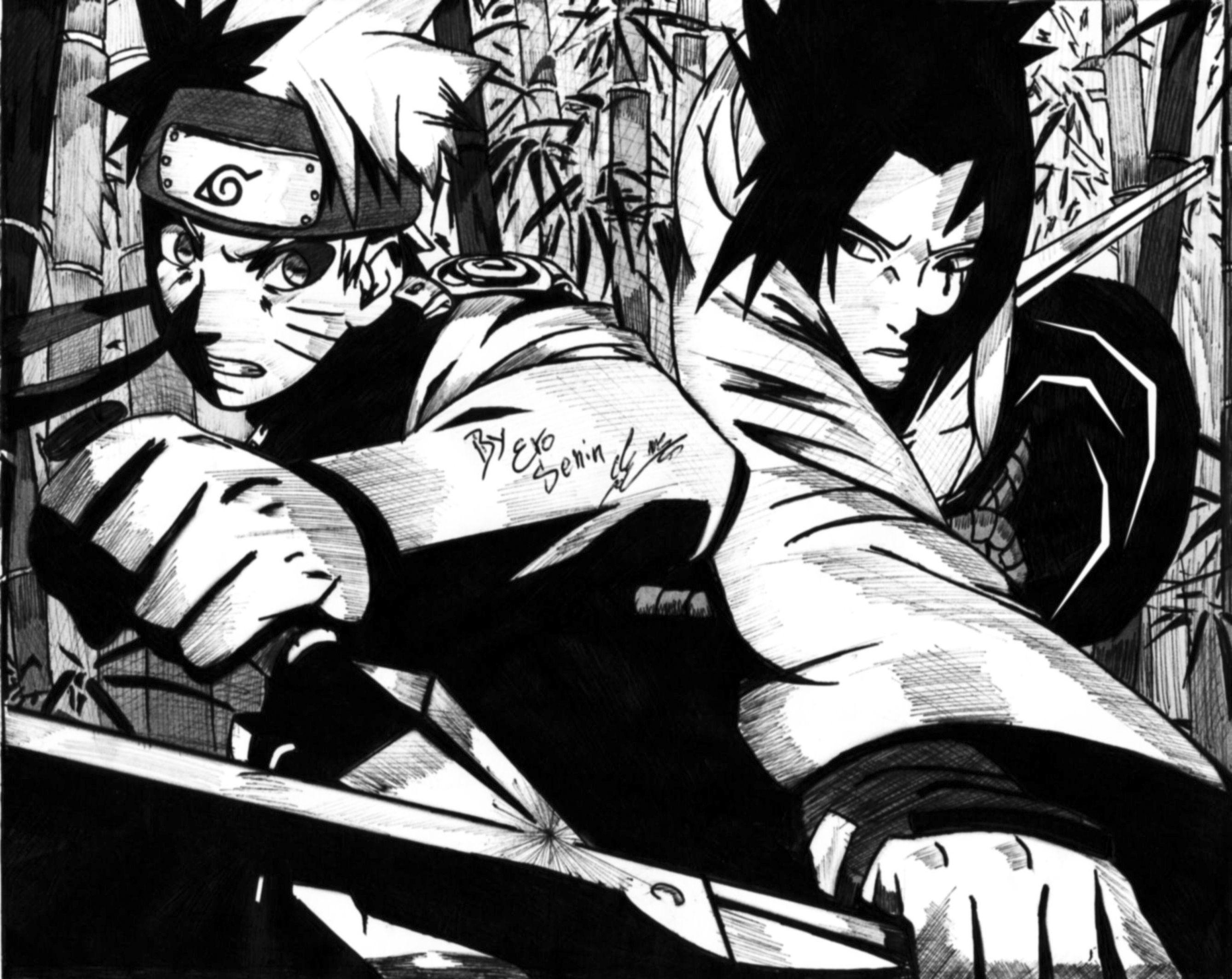 Black and White Naruto Wallpapers - Top Free Black and White Naruto Backgrounds - WallpaperAccess