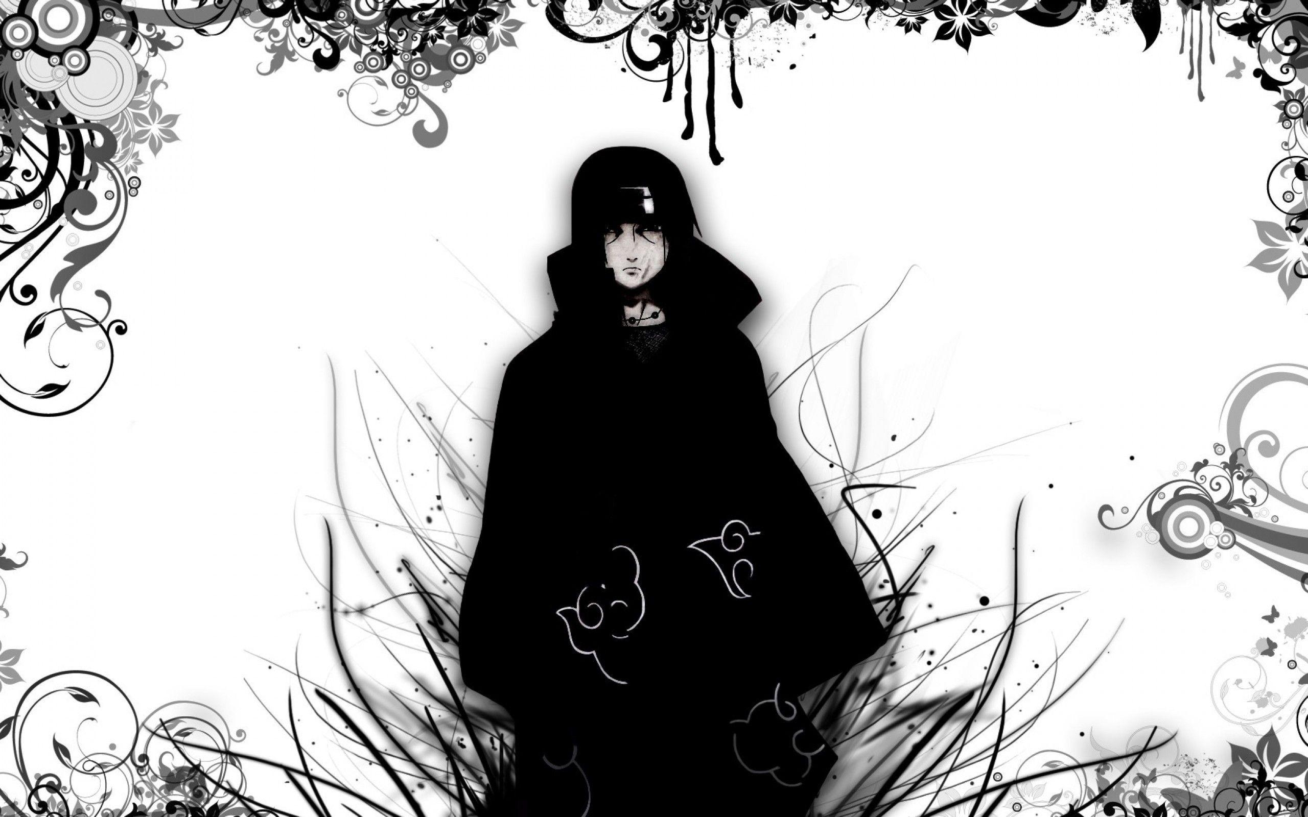 2560x1600 Download 2560x1600 Uchiha Sasuke, Naruto, Black And White, Akatsuki Wallpaper for MacBook Pro 13 inch