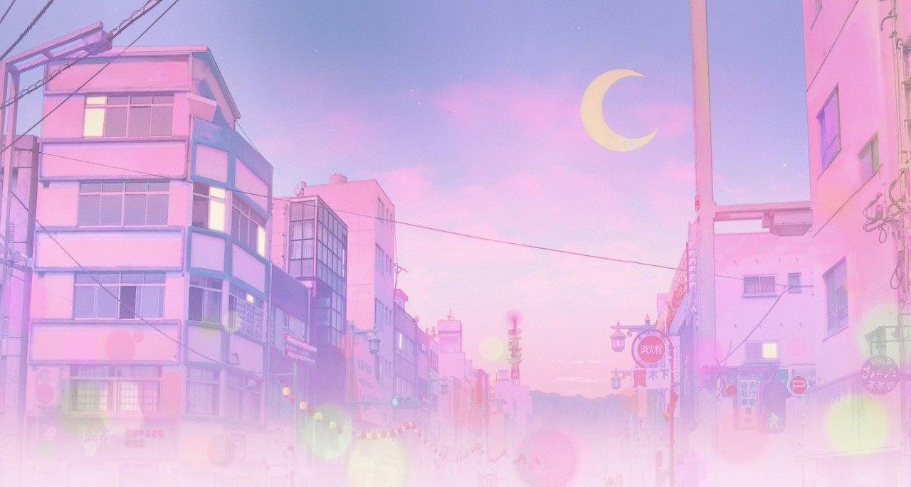 1280x685 Hình nền Anime HD: Hình nền Anime Aesthetic màu hồng