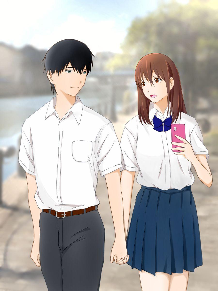 900x1200 Sakura Yamauchi & Hiroki Shiga no Suizou wo Tabetai. Animasi, Seni anime, Seni