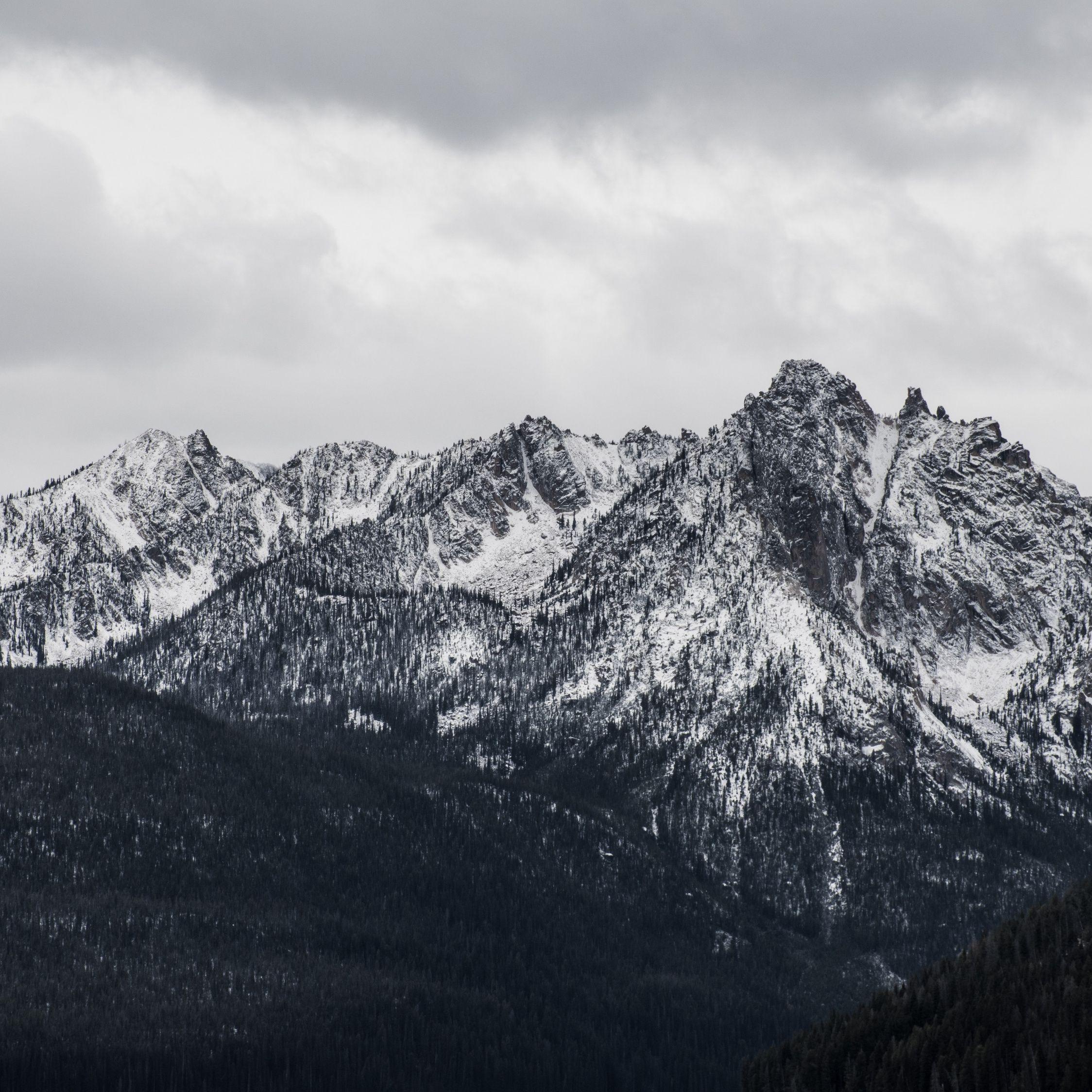 2248x2248 Download Altitude, snow mountains, nature, black and white wallpaper, 2248x iPad Air, iPad Air iPad iPad iPad mini iPad mini 3