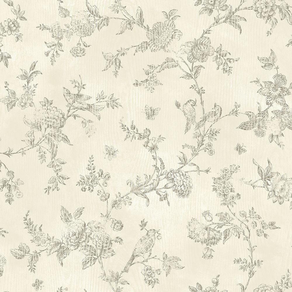 1000x1000 Chesapeake French Nightingale Cream Toile Paper Strippable Roll Wallpaper (Covers 56.4 sq. ft.)-CCB02193 Home Depot