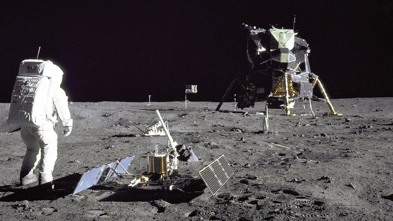 1280x720 Restored Apollo 11 Moonwalk NASA EVA Mission Video on the Moon