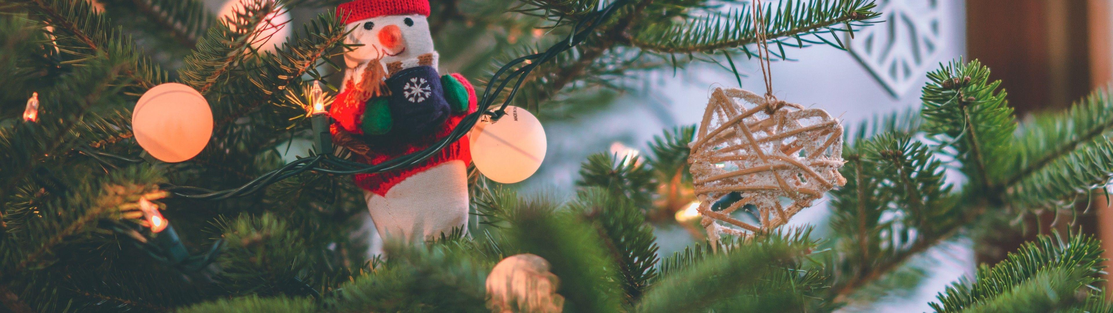 3840x1080 Download 3840x1080 Christmas Tree, Decorations Wallpaper