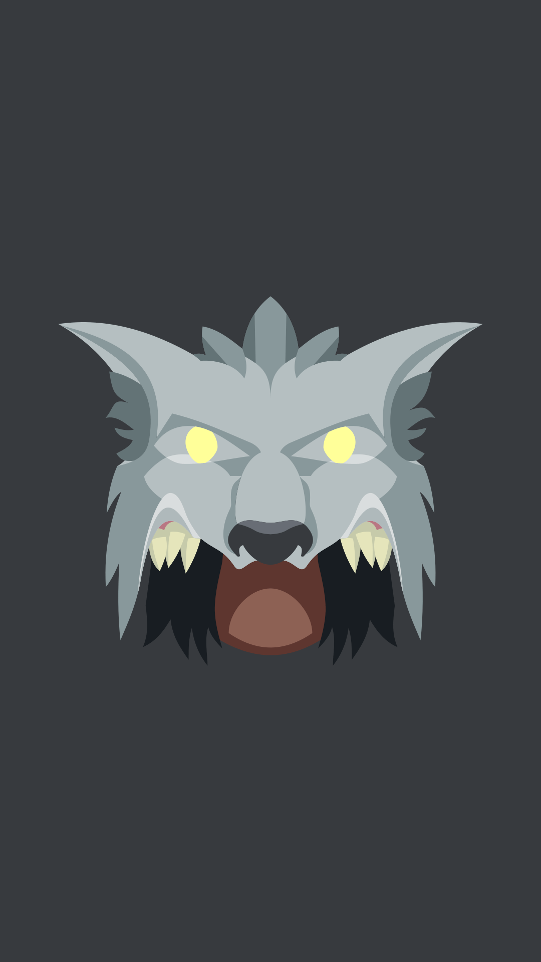 1080x1920 White fang Gnash minimal wallpaper