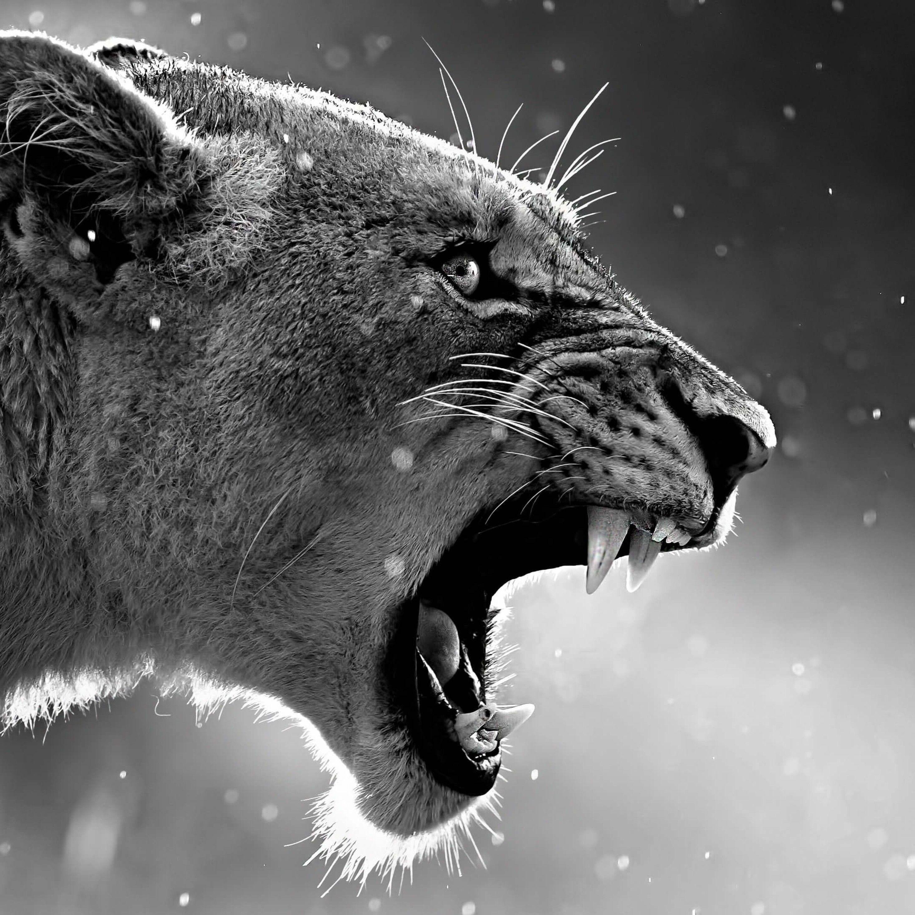 2932x2932 Lion Roaring iPad Pro Retina Display HD 4k Wallpaper, Image, Background, Photo and Picture