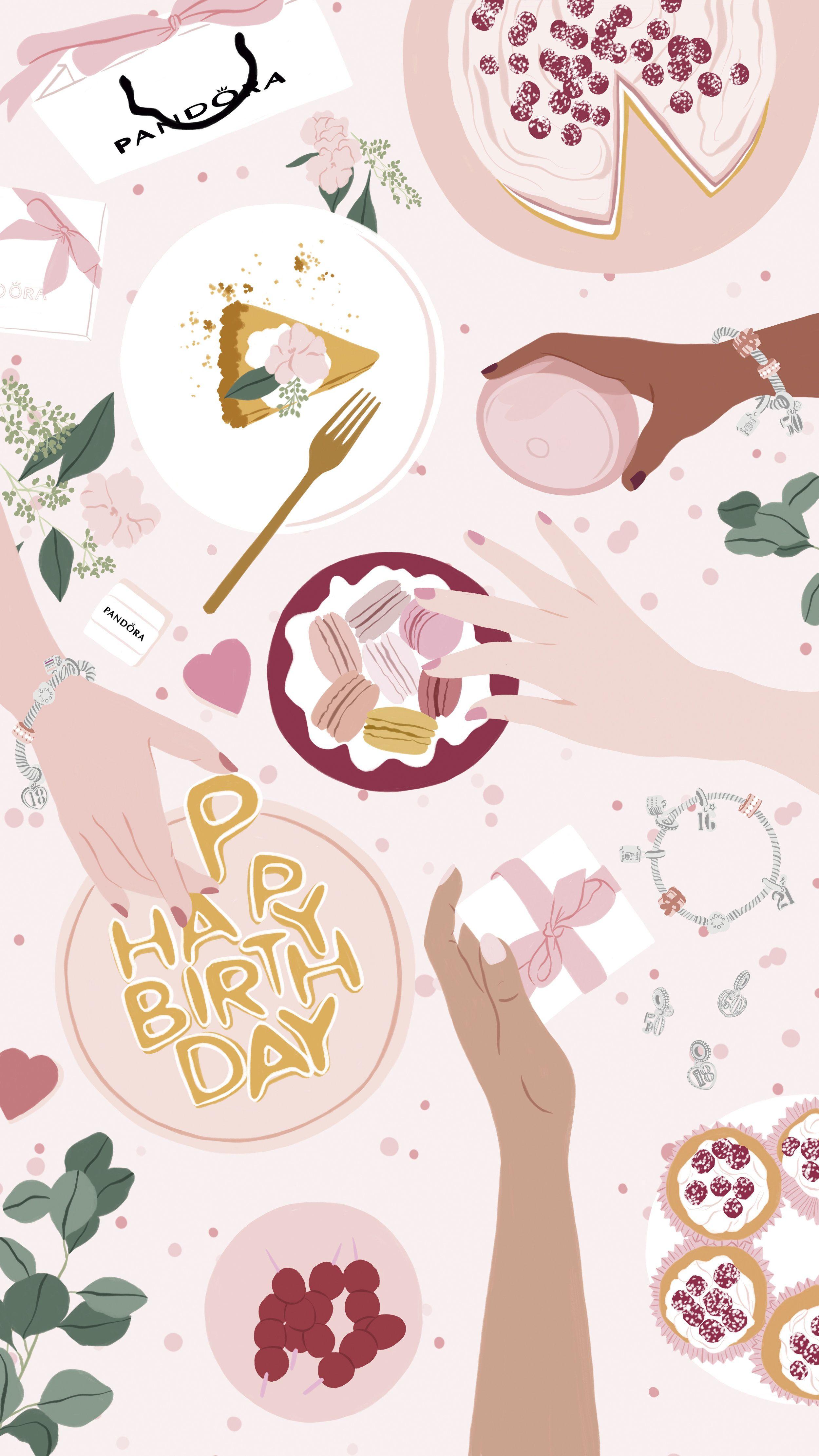2500x4444 Illustration. Birthday illustration, Art wallpaper, Cute wallpaper