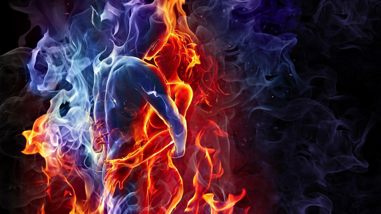 1600x900 Water fire elemental wallpaper