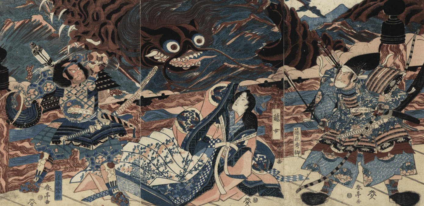 1390x677 Vintage Japanese Samurai Battle Wall Mural