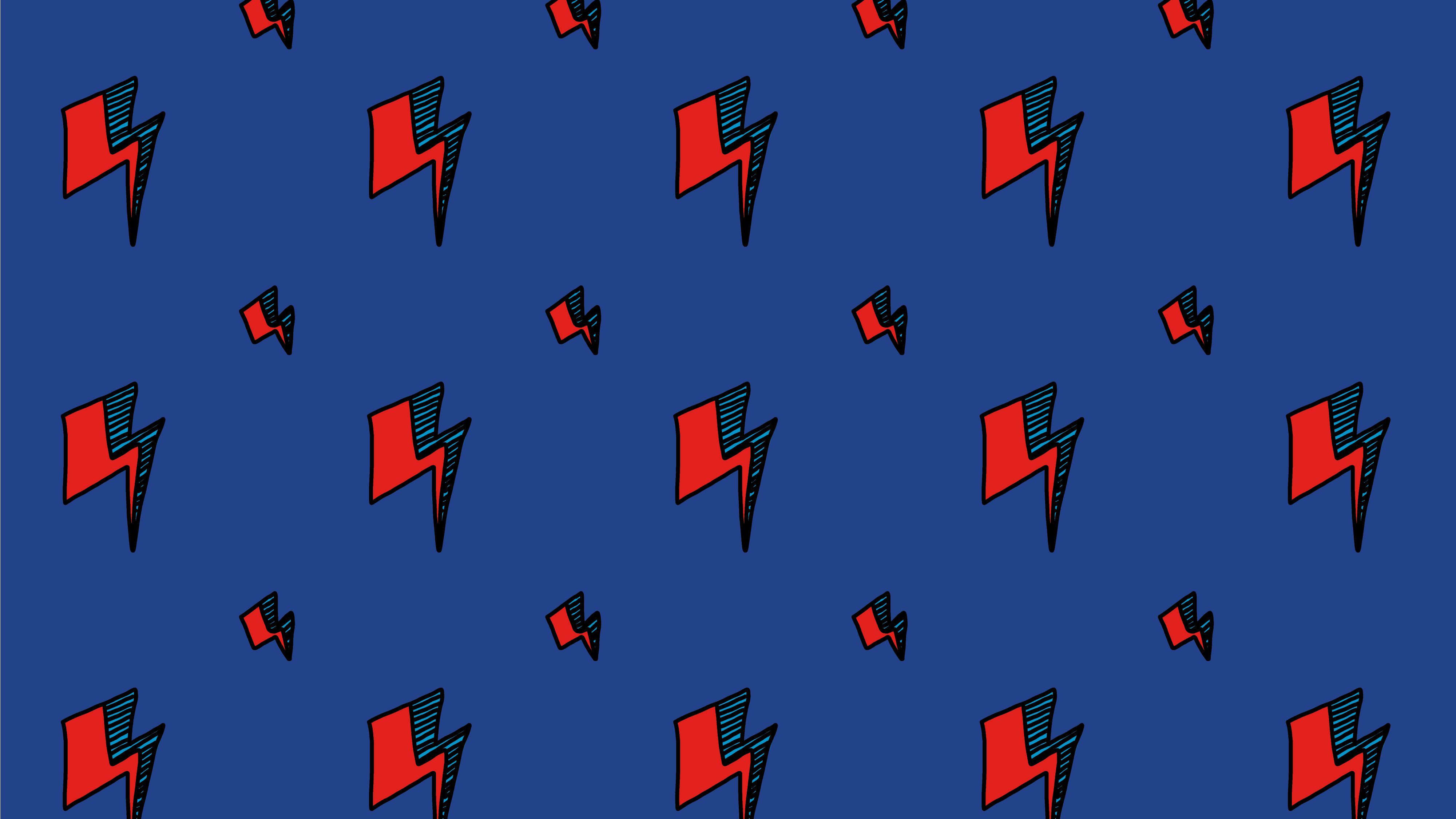 4001x2250 Desktop Wallpaper Free Download // Hallo Spaceboy in Blue Jean // Stardust Baby David Bowie Pattern Design Collection by Calee Cecconi in Ziggy Stardust Colorway