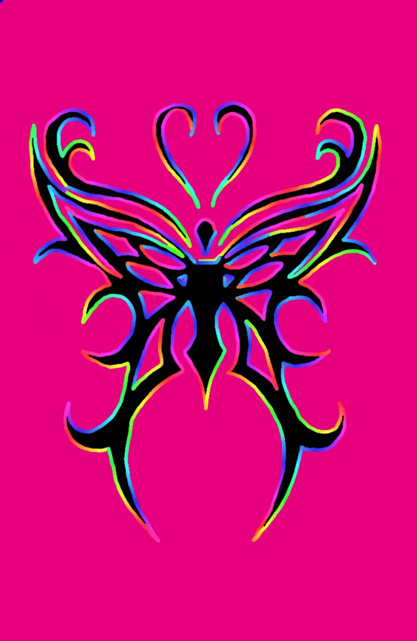 833x1280 neon butterfly wallpaper